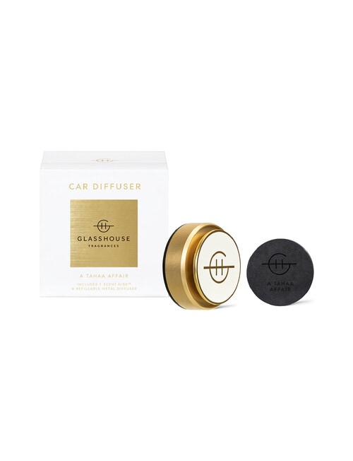 Glasshouse Fragrances A Tahaa Affair Car Diffuser, White & Gold product photo View 02 L