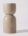 M & Co Rip Candle Stick Holder, Medium, Greige product photo View 03 S