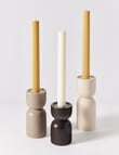 M & Co Rip Candle Stick Holder, Medium, Greige product photo View 04 S