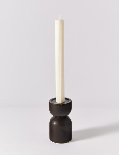 M & Co Rip Candle Stick Holder, Small, Meteorite product photo View 02 L