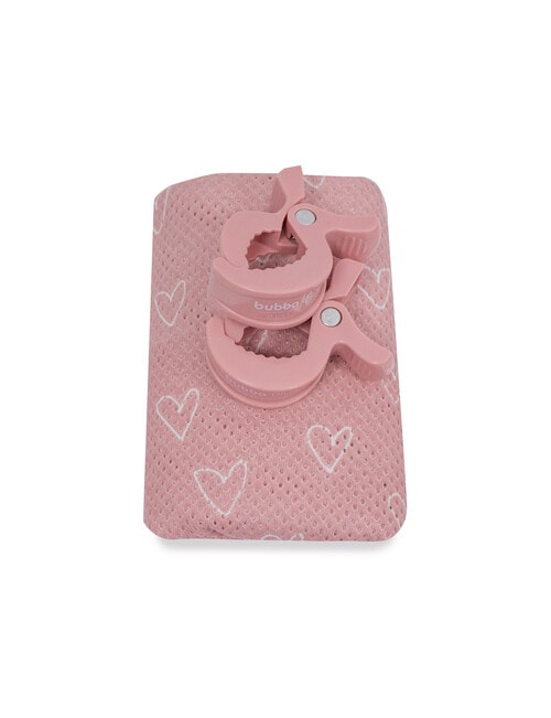 Bubba Blue Air+ Bamboo Wrap & Pram Clip Set, Pink Heart product photo View 02 L