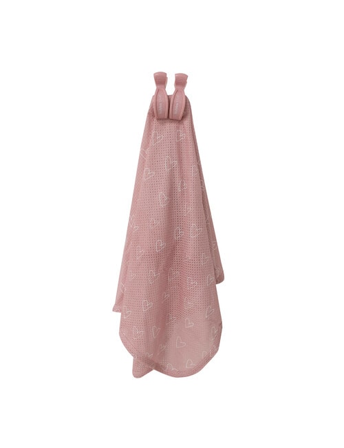 Bubba Blue Air+ Bamboo Wrap & Pram Clip Set, Pink Heart product photo View 03 L