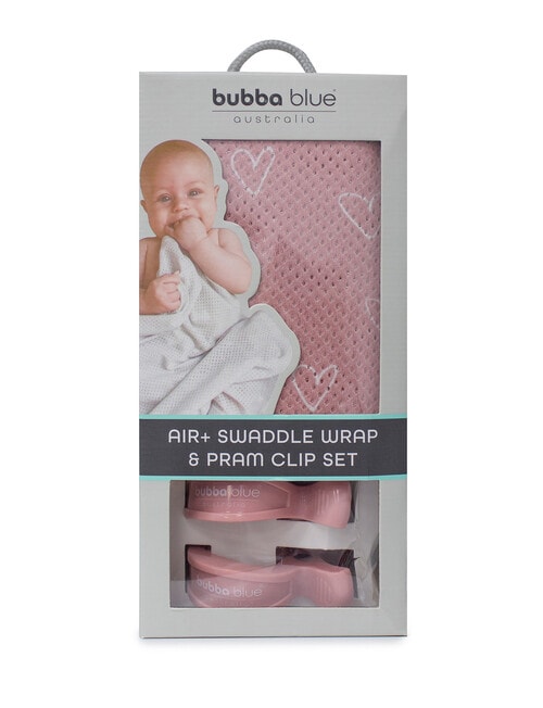 Bubba Blue Air+ Bamboo Wrap & Pram Clip Set, Pink Heart product photo View 04 L