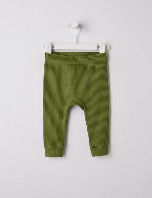 Teeny Weeny Rib Pants, Swamp Green product photo View 02 L