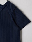 Teeny Weeny Rib Short-Sleeve Bodysuit, Navy product photo View 02 S