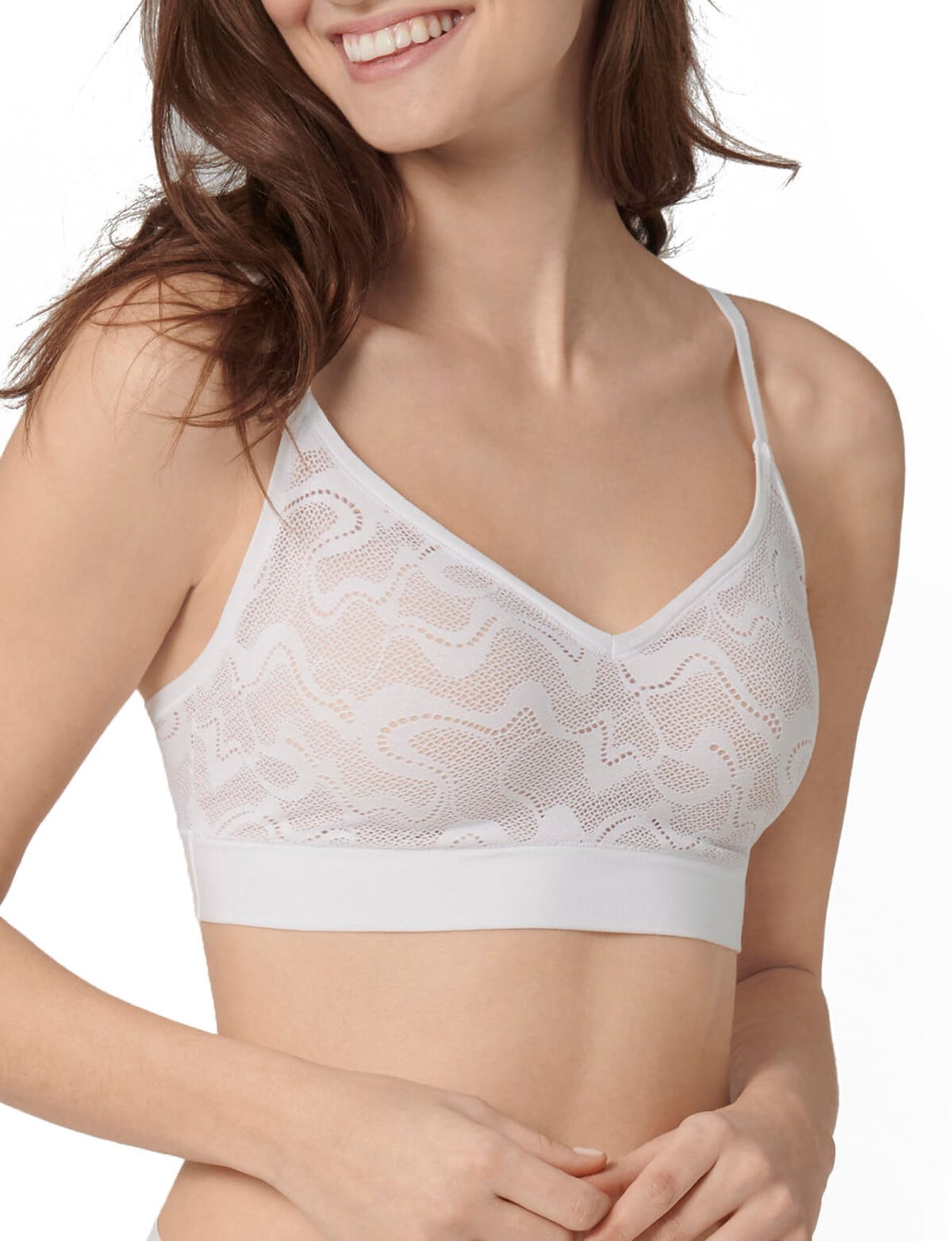 Sloggi Go Allround Lace Wirefree Bralette, White, One Size - Lingerie Red  Dot