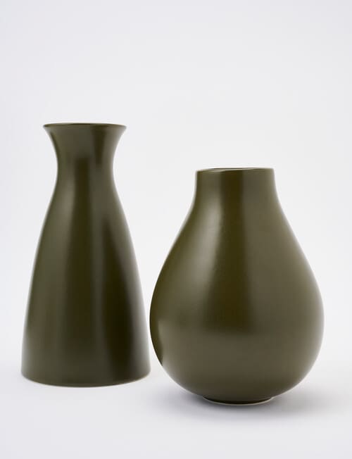 M&Co Form Vase, Olive, 18.5cm product photo View 04 L