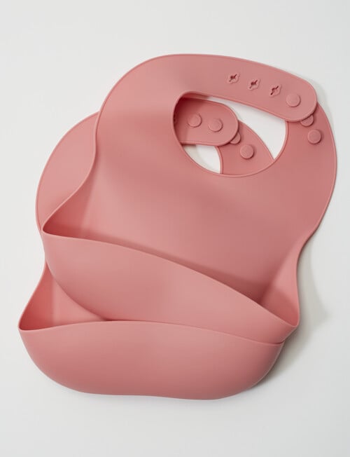 Teeny Weeny Silicone Bib, 2-Pack, Rose product photo View 03 L