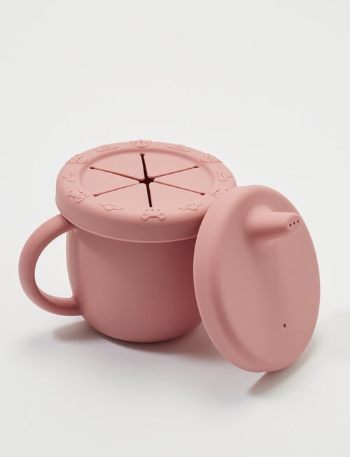 Teeny Weeny Silicone Sippy & Snack Cup, Rose product photo View 04 L