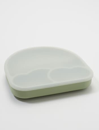 Teeny Weeny Silicone Plate with Lid & Cutlery, Mint product photo
