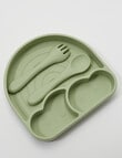 Teeny Weeny Silicone Plate with Lid & Cutlery, Mint product photo View 03 S