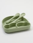 Teeny Weeny Silicone Plate with Lid & Cutlery, Mint product photo View 04 S