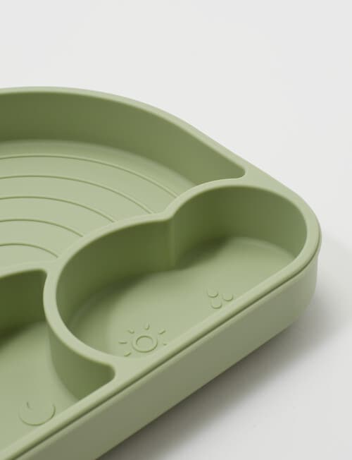 Teeny Weeny Silicone Plate with Lid & Cutlery, Mint product photo View 05 L