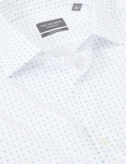 Van Heusen Floral Mid Check Long Sleeve Tailored Shirt, White & Blue product photo View 04 L