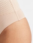 Nancy Ganz Revive Lace High Waist Thong, Taupe product photo View 04 S