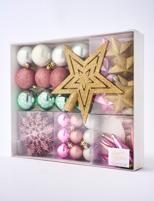 Home Of Christmas Luxe Complete Ornament, Set of 50, Gold & Pink product photo View 02 L