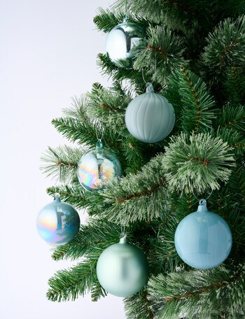 Home Of Christmas Mixed Glass Bauble, Set of 6, Sea Ice product photo