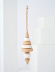 Home Of Christmas Wood Striped Finial, Natural product photo