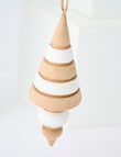 Home Of Christmas Wood Striped Finial, Natural product photo View 02 S