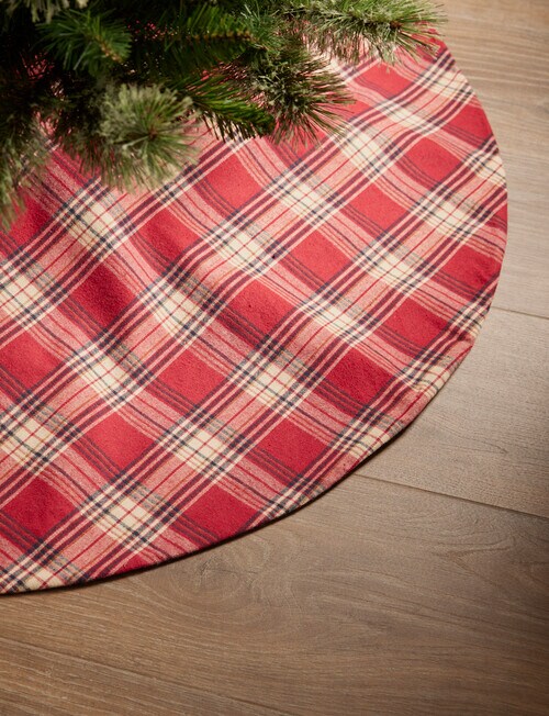 Home Of Christmas Plaid Tree Skirt, Ruby Room Decorations