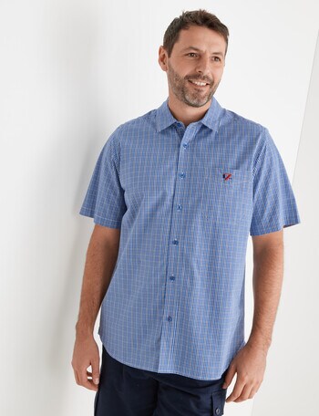 Line 7 Clayton Short Sleeve Shirt, Blue product photo