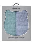 Bubba Blue Bamboo Nordic Cellular Blanket, 2-Pack, Mint & Sky product photo View 03 S