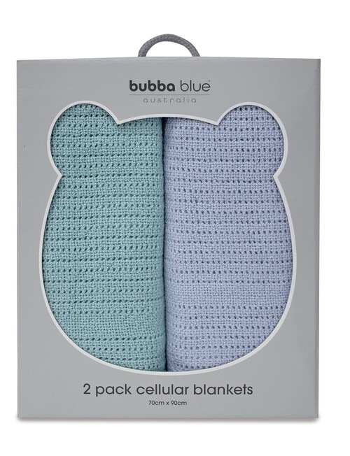 Bubba Blue Bamboo Nordic Cellular Blanket, 2-Pack, Mint & Sky product photo View 03 L