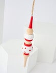 Home Of Christmas Wooden Finial, 20cm, Red & White product photo View 02 S