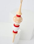 Home Of Christmas Wooden Finial, 20cm, Natural & White product photo View 02 S