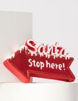 Home Of Christmas Glass Santa Sign, Red product photo View 02 S