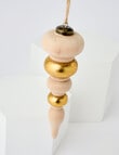 Home Of Christmas Vintage Wood and Gold Finial, 20cm product photo View 02 S