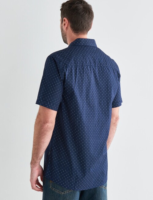 Chisel Ditsy Print Short Sleeve Shirt, Navy - Casual Shirts
