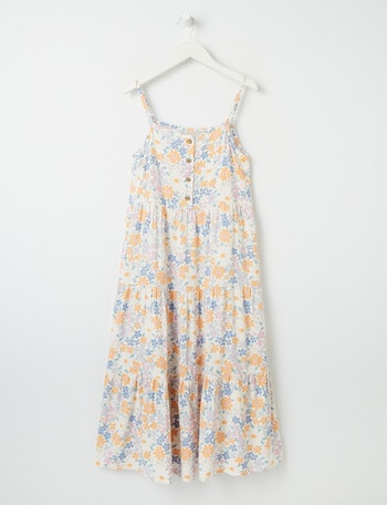 Switch Floral Tiered Maxi Dress, White product photo