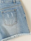 Switch Distressed Denim Short, Mid Blue product photo View 02 S