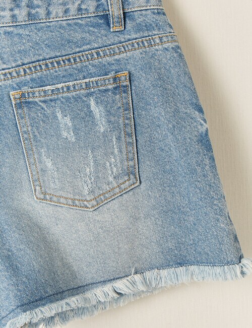 Switch Distressed Denim Short, Mid Blue product photo View 02 L