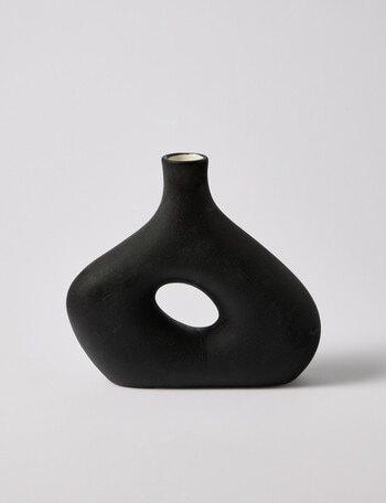 M&Co Catalina Vase, Black product photo