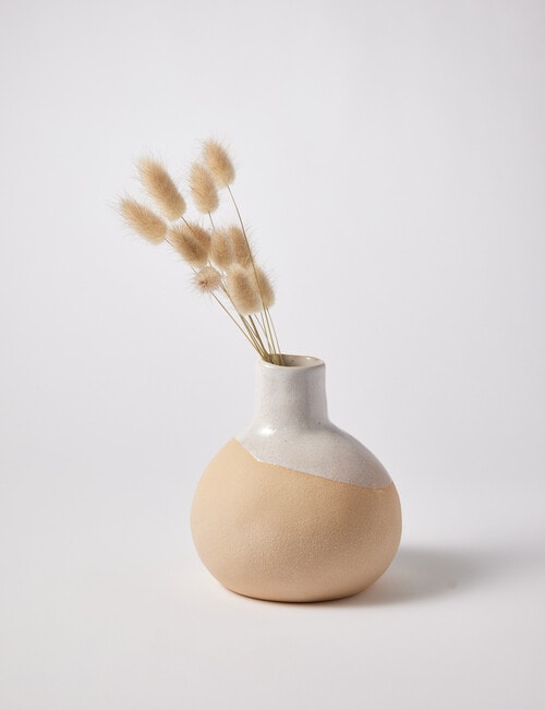 M&Co Catalina Vase, Small, Sand product photo View 03 L