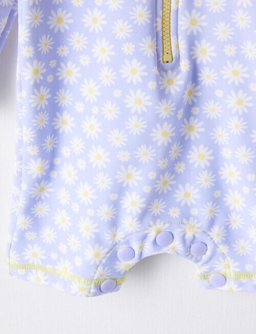 Teeny Weeny Daisy Long-Sleeve Rashsuit, Lilac product photo View 02 L