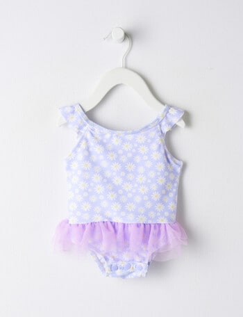Teeny Weeny Daisy 1-Piece Swimsuit, Lilac product photo