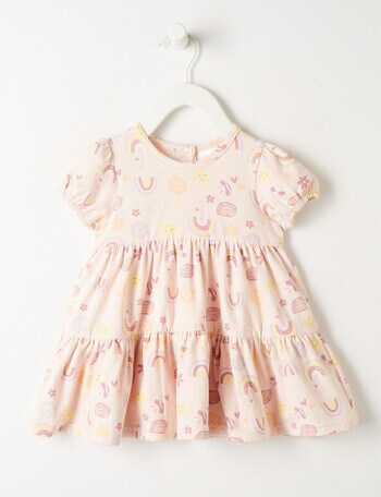 Teeny Weeny Flower Party Tiered Dress, Pink product photo