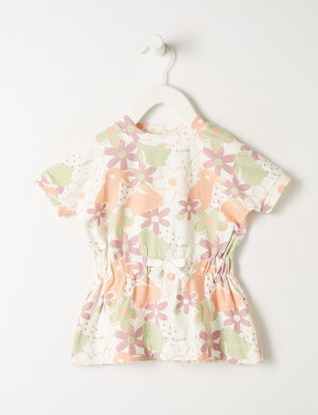 Teeny Weeny Flower Party Tennis Dress, Cream product photo