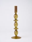 M&Co Glass Candlestick Holder, Amber product photo