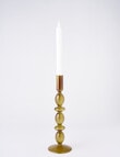 M&Co Glass Candlestick Holder, Amber product photo View 02 S