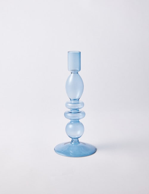 M&Co Glass Candlestick Holder, Sea product photo