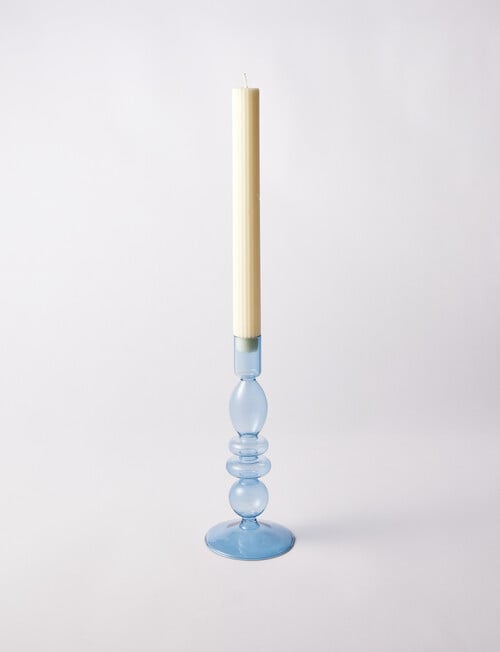 M&Co Glass Candlestick Holder, Sea product photo View 03 L