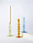 M&Co Glass Candlestick Holder, Sea product photo View 04 S