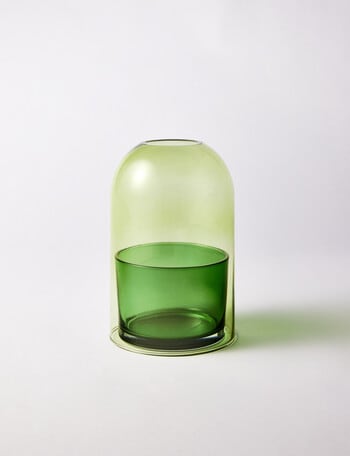 M&Co Two-Piece Glass Vessel, Olive product photo