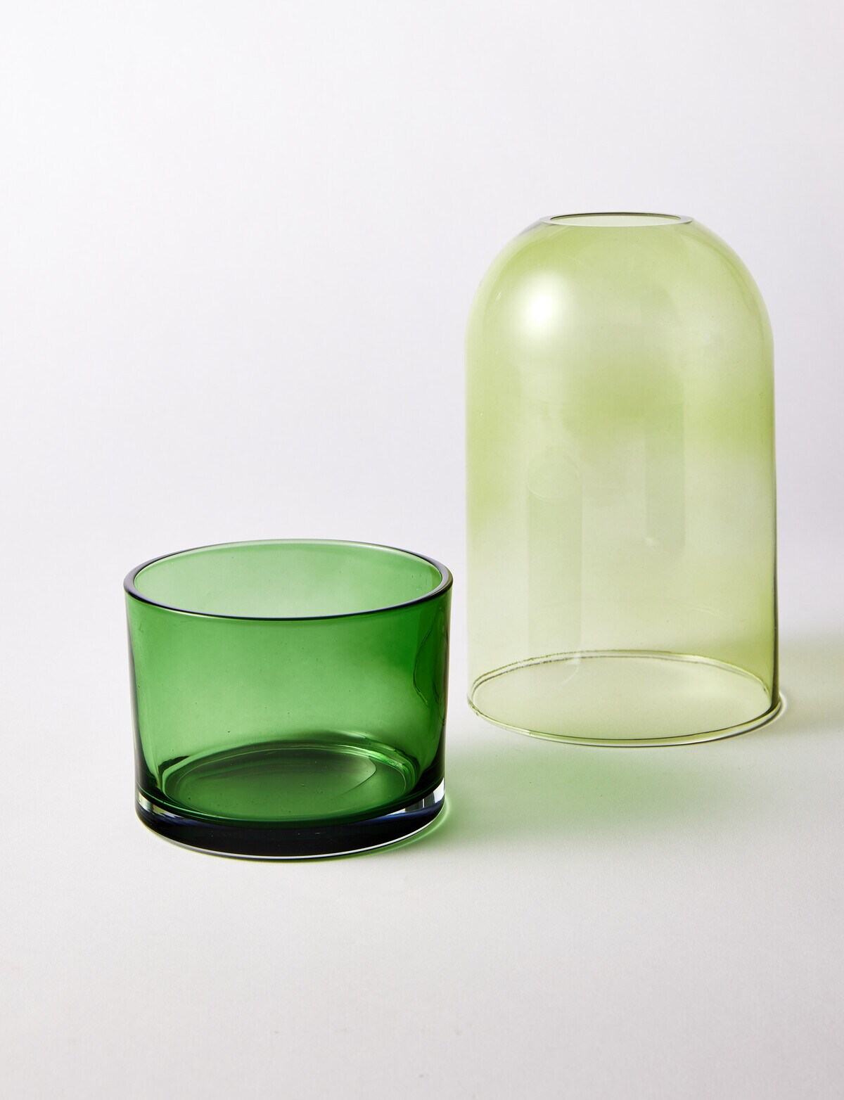 M&Co TwoPiece Glass Vessel, Olive Home Accessories