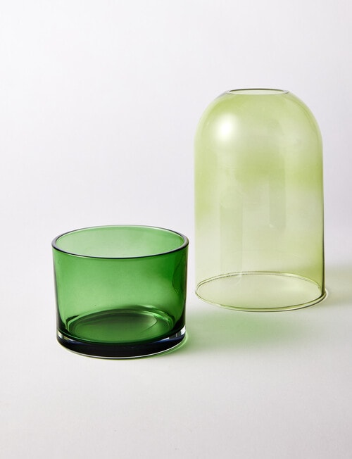M&Co Two-Piece Glass Vessel, Olive product photo View 02 L