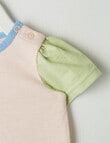 Teeny Weeny Flower Party Contrast Short-Sleeve Tee, Pink product photo View 04 S